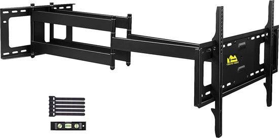 Forging Mount Wandbeugel voor televisie, uitschuifbaar tot 109 cm, dubbele arm, zwart, metaal