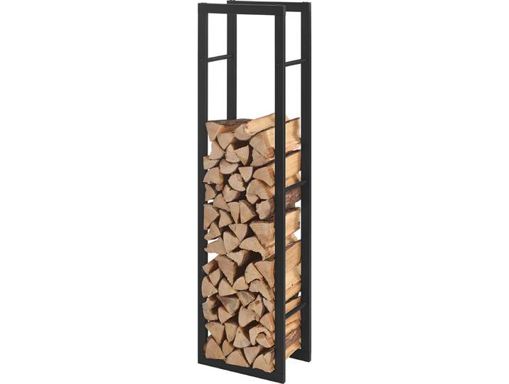 Stalen brandhoutrek houtopslag zwart 40x150x25 cm