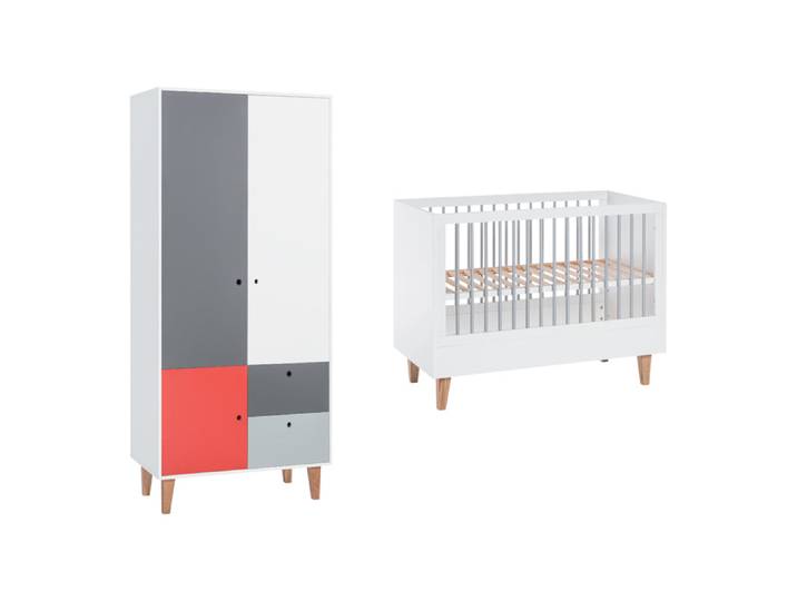 Lit bébé et Armoire Vox Concept Rouge