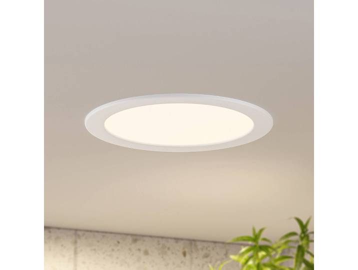 Prios LED-Einbaulampe Cadance, weiß, 24cm, 10er-Set, CCT Cadance PRIOS, dimmbar, weiß / opal, für Badezimmer, Aluminium, Modern