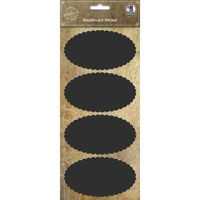 URSUS Vintage Blackboard-Sticker Oval Bogenlinie, 2 Stickerbogen (12 x 26 cm) mit je 4 Stickern