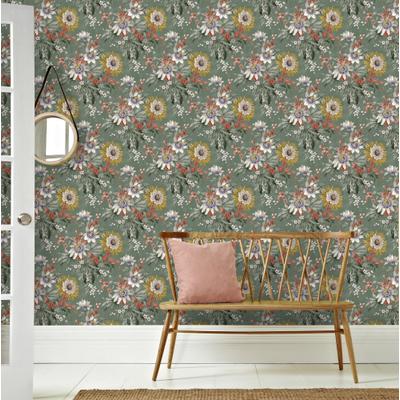 Vliestapete SUBLIME "ELEGANT FLOWER", grün, B:0,52m L:10m, Vlies, Tapeten, Design Tapeten