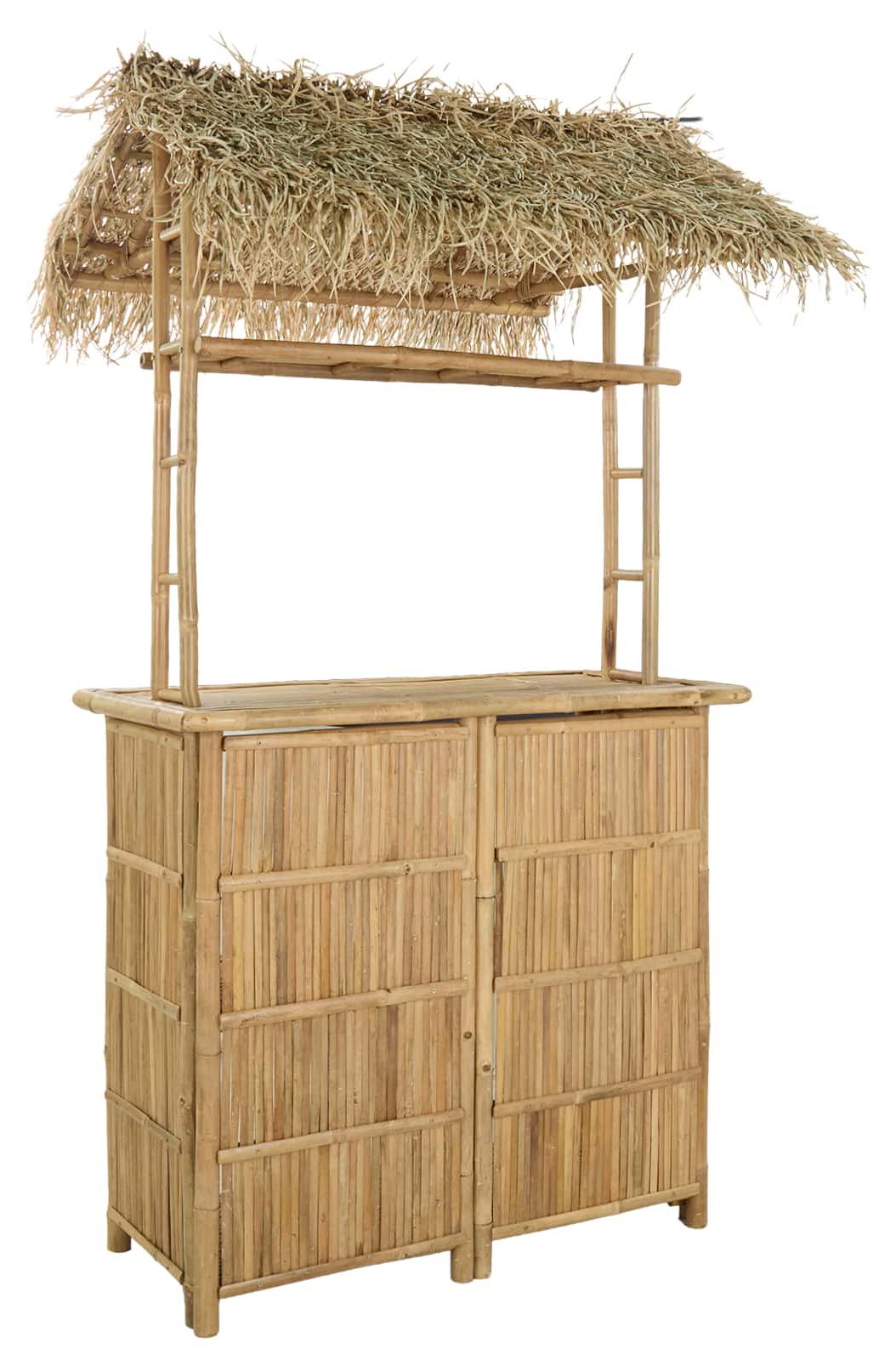 vidaXL Outdoor Bartisch Natur 115 x 95 x 215 cm Bambus