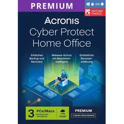 Acronis Cyber Protect Home Office Premium, 3 Geräte - 1 Jahr + 1 TB Cloud-Speicher, ESD
