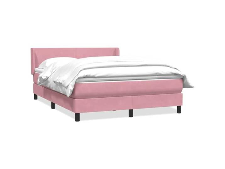 hliofuir Boxspringbett mit Matratze & Topper Rosa 160x210 cm Samt Komplettes Doppelbett fürs Schlafzimmer mit verstellbarem Kopfteil, weichem Bezug sowie druckentlastendem Liegegefühl.