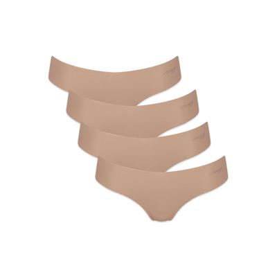 String SLOGGI "String Zero Microfiber Hipstring 2.0 4er Pack", Damen, Gr. M, beige (nude), Obermaterial: 76% Polyamid PA. 24% Elasthan EL., Unterhosen String