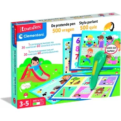 Clementoni Education – Sprechender Stift, 500 Quiz (Deutsch, Französisch, Niederländisch, 3 - 5 Jahre)