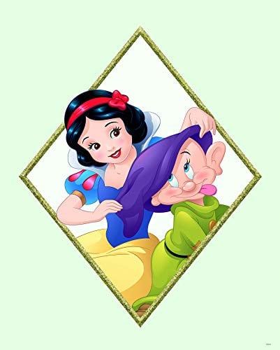 Komar Disney muurschildering Snow White & Dopey illustratie voor kinderkamer, Breedte: 40 cm, Hoogte: 50 cm