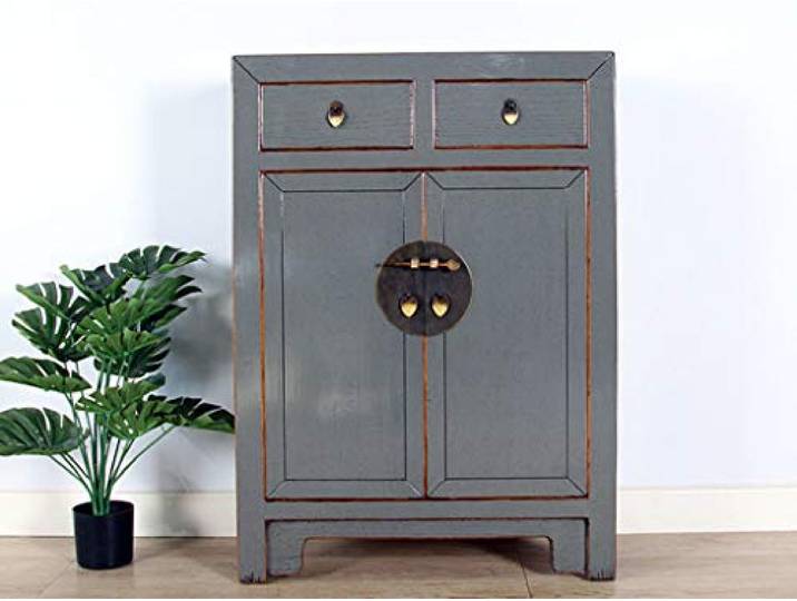 Yajutang chinesische Kommode Orientalisch/Asiatisch Stil grau RAL7005