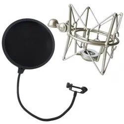 keepdrum MS088 Mikrofon Spinne mit Popschutz EMH, Mikrofon