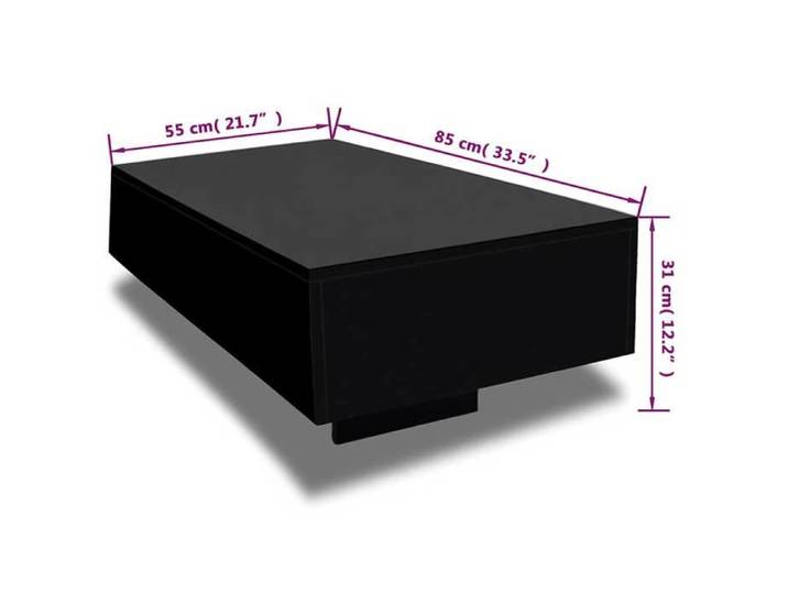 Table basse Haute brillance Noir_2 ans garantie_68696