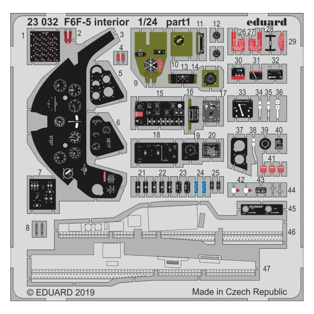 Eduard F6F-5 interior for Airfix (23032)