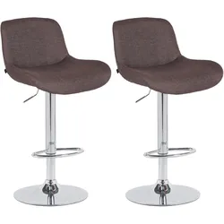 2er Set Barhocker Solon Chrom Stoff