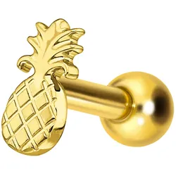 Titan Ohrpiercing mit Innengewinde ANANAS
