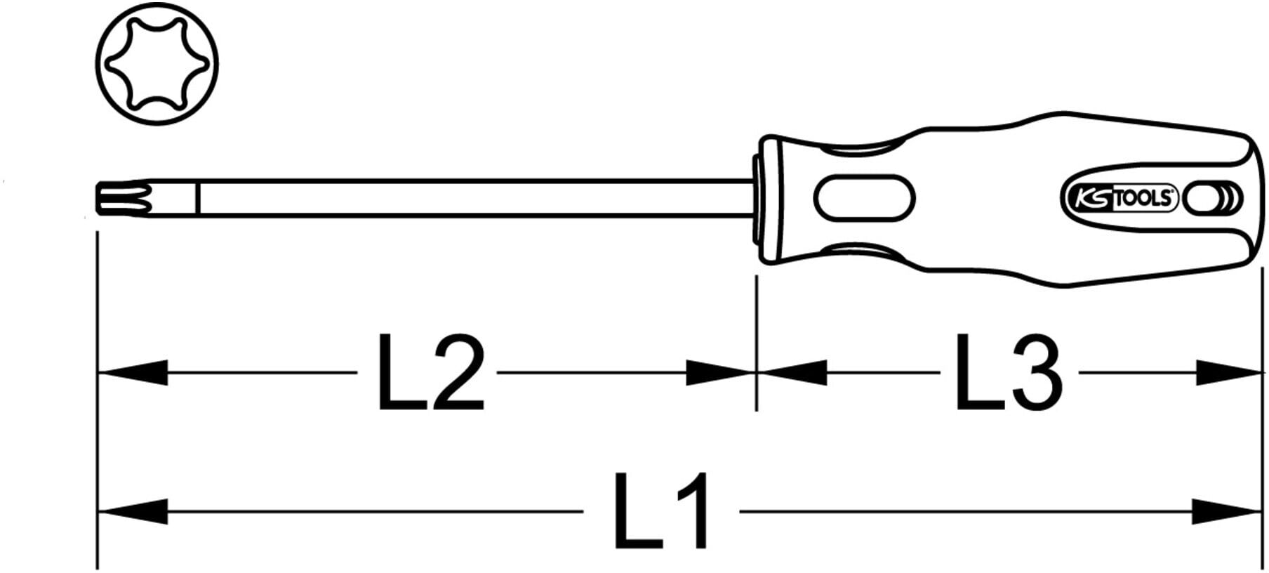 KS Tools ERGOTORQUEplus Schraubendreher, T3 (159.1131)