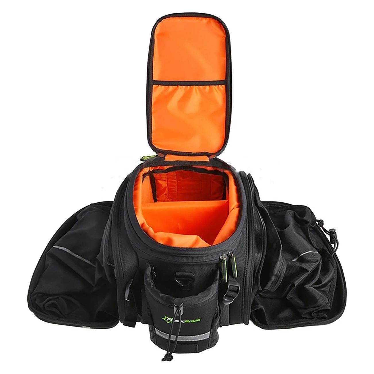 Rockbros A6-03BK bicycle bag for trunk 35 l with fold-out pockets - black (35 l, Gepäckträgertasche) (Rockbros-A6-03BK)