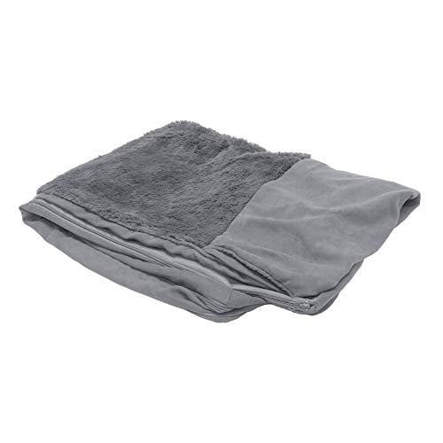 Furhaven Hondenbed - Ultra Pluche Faux Bont en Suède - Traditionele Sofa Stijl - Grijs - Medium
