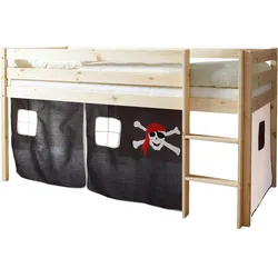 Spielbett Holz Malte ca. 90x200 cm Schwarz