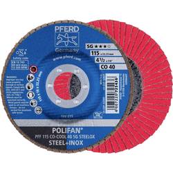 PFERD TOOLS 67660415 PFF 115 CO-COOL 40 SG STEELOX Fächerschleifscheibe Durchmesser 115 mm Bohrungs-Ø 22.23 mm Körnung (num) 40 Aluminiumlegierung,