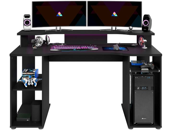 Gamingtisch PARISOT Level 1 , schwarz (schwarz, schwarz), B:150cm H:90cm T:60cm, Tische, Gamingtisch