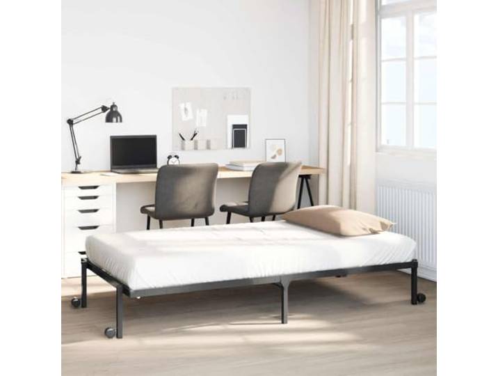 Robustes Klappbares Stahlbettgestell Schlafzimmer Schwarz 80x200 cm Klappbares Bettgestell Ohne Matratze Schwarz 80x200 cm Stahl Metall Lattenrost Mit Rädern Platzsparend Für Schlafzimmer