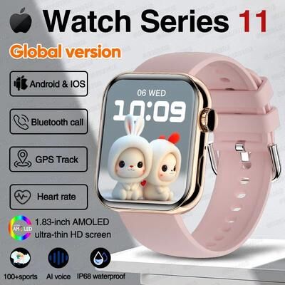 Inspired Living SmartTrack Pro AMOLED Smartwatch For IPhone With GPS & Bluetooth Calling pink