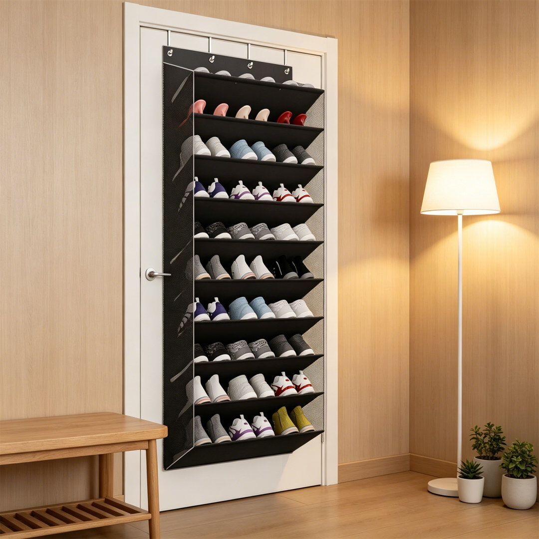 Latitude Run 10 Pair Hanging Shoe Organiser Black 10
