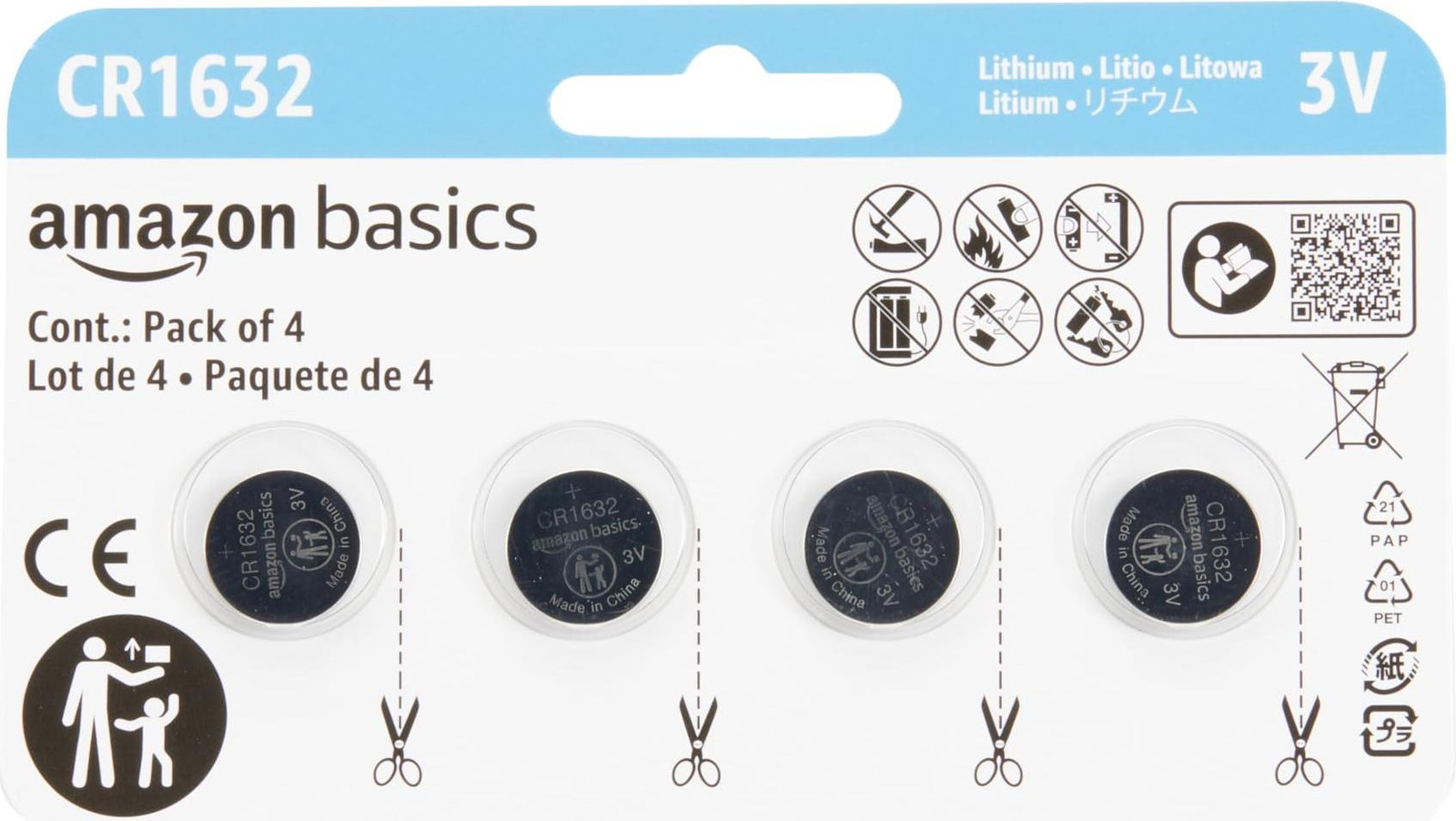 Amazon Basics CR1632 lithium knoopcelbatterij