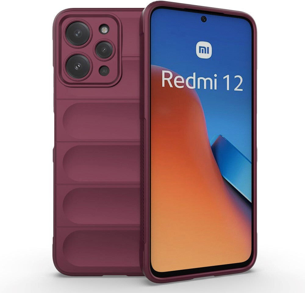 INCOVER Xiaomi Redmi 12 (4G) Fleksibelt Plastik Bagside Cover - Vin Rød
