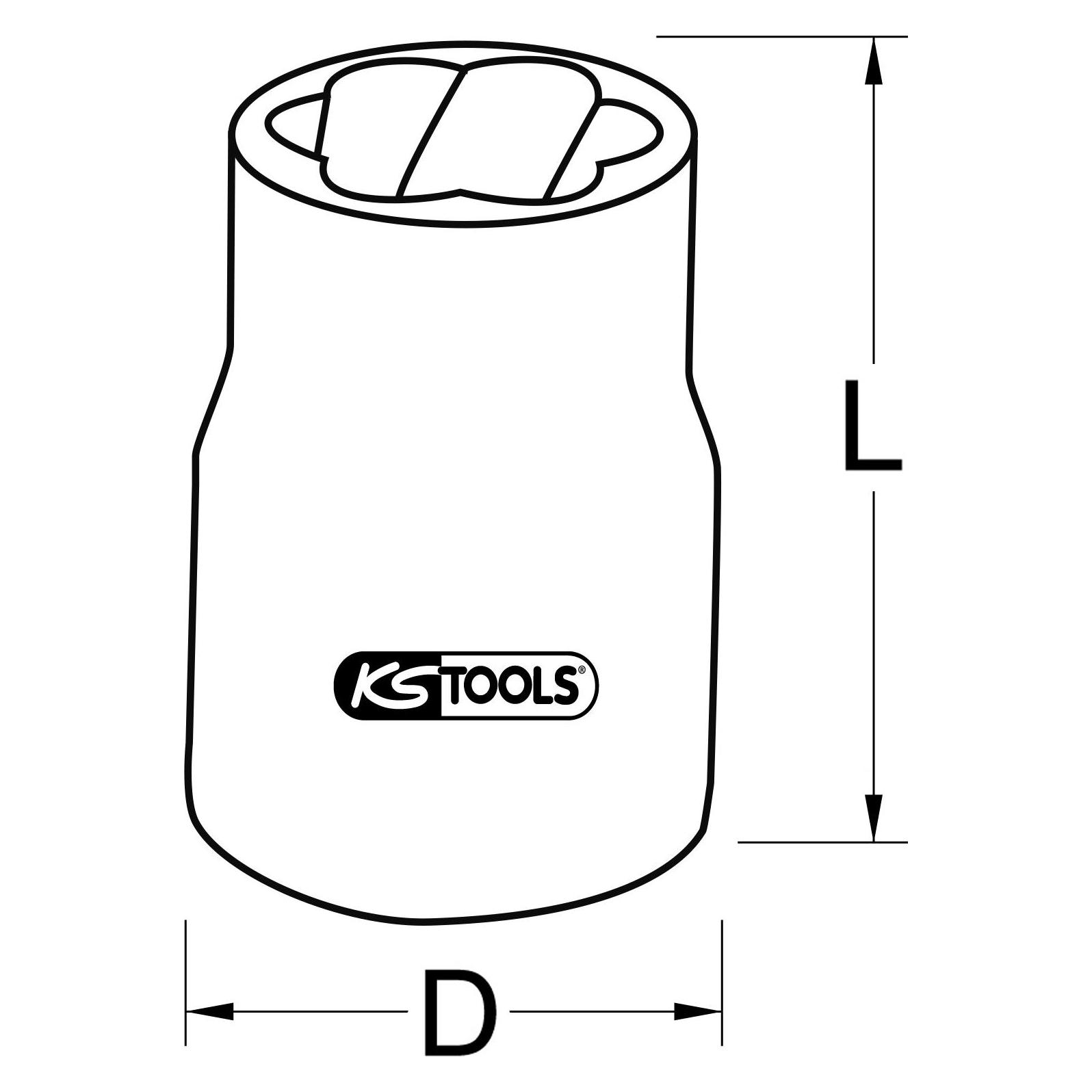 KS Tools 3/8"" Spiral-Profil-Kraft-Stecknuss, 18mm (18 mm) (913.3868)