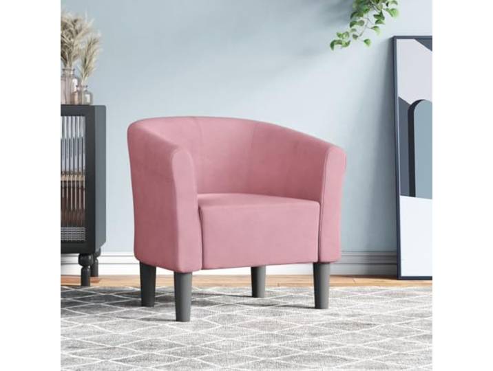 HEFZGDB Moderner Clubsessel Rosa Samt Akzentsessel mit weichem Samtbezug für Wohnzimmer Schlafzimmer Büro Robustes Holzgestell Bequeme Polsterung