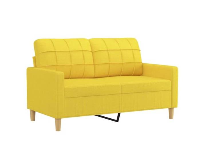 Todiikf 2-Sitzer-Sofa Hellgelb 120 cm Stoffsofa Polstersofa Metallgestell Modernes Polstersofa mit dickem Schaumstoff für Wohnzimmer und Büro. Stabile Metallbeine bieten hervorragenden Halt.