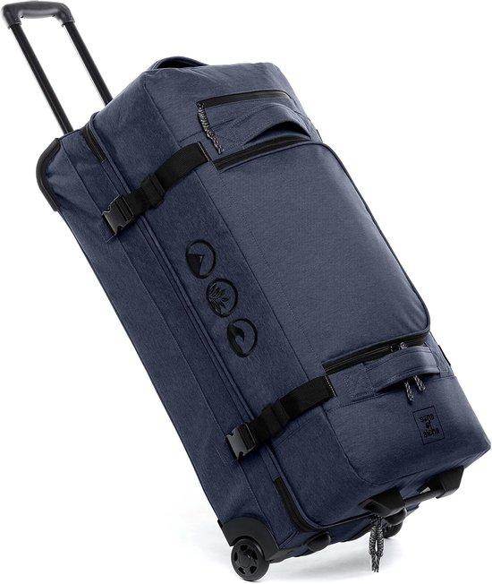 Großer Reisekoffer - Sporttasche mit Rollen - Ideal für lange Reisen - Hergestellt aus recyceltem Kunststoff - 120 Liter Fassungsvermögen - Ozeanblau