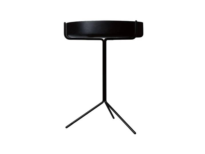 Swedese Drum Tisch Esche Schwarz lasiert, h.56cm, Schwarzes Gestell