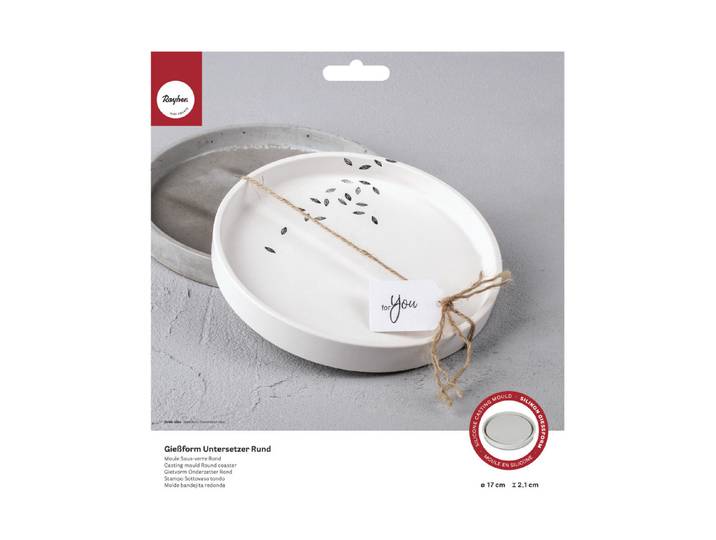 Silikon Giessform Untersetzer Rund, ø 17cm x H 2,1cm