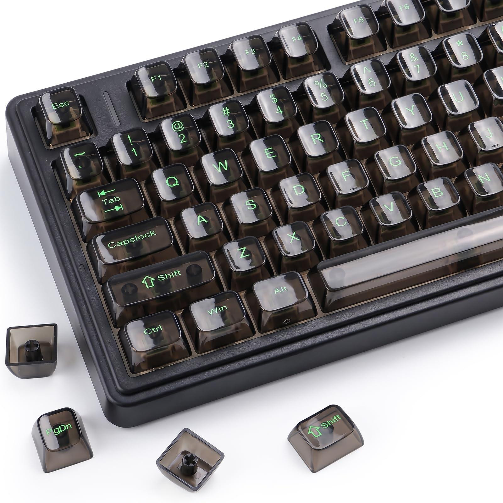 Selius PC-toetsdoppen, 115 zwarte doorzichtige toetsdoppen voor mechanische toetsenborden