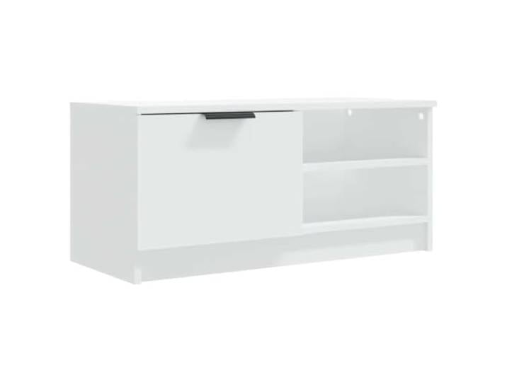 Kaorsrow TV-Schrank Weiß 80x35x36,5 cm Lowboard Fernsehschrank Kompakter TV-Ständer mit 3 Fächern und 1 Schublade für Ihr Wohnzimmer, ideal für Medienträger und Dekoration.