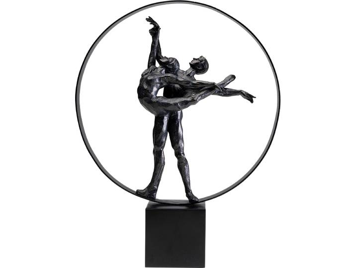 Dekoobjekt KARE DESIGN Dancers Circle 45cm , schwarz, B:34cm H:45cm T:10cm, Polyresin, Stahl, Dekofiguren, Dekoobjekt