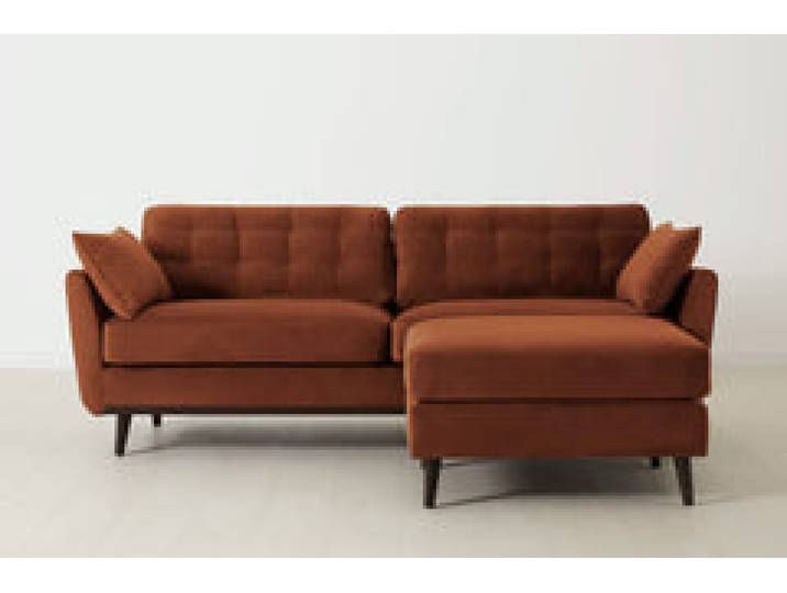 Model 10 Dreisitzer Sofa mit Hocker, Umbrabraun