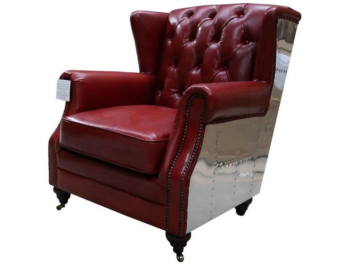 Xlmoebel Ohrensessel Vintage Chesterfield Ledersessel in Braun mit elegantem Design (Ohrensessel), Hergestellt in Europa