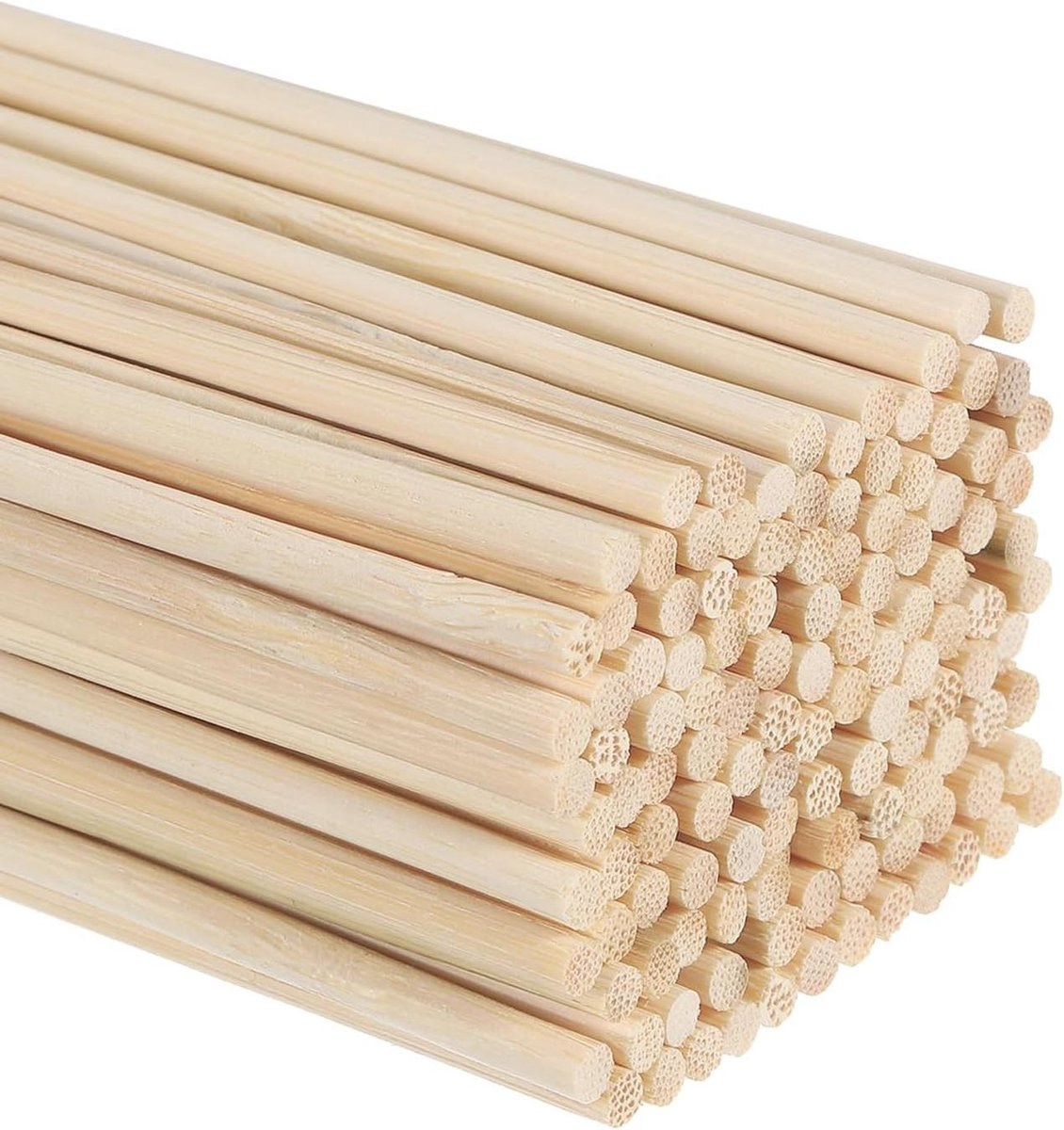 100 stuks Ronde bamboe stokken voor hobby projecten - Natuurlijk - Lengte: 50 cm