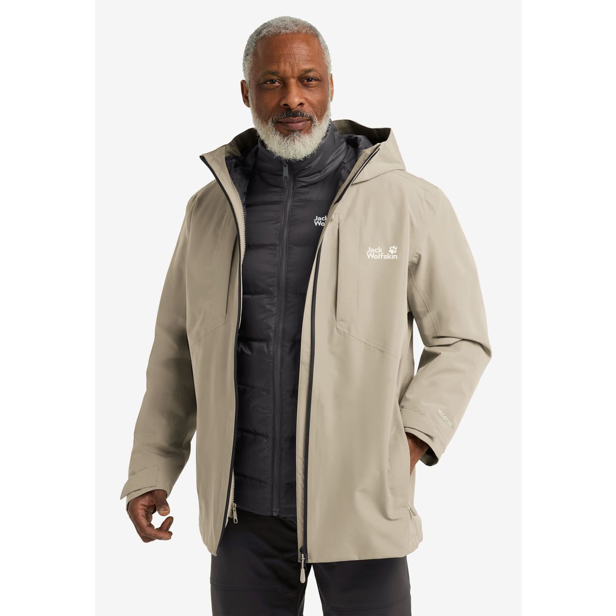 Jack Wolfskin Icecape 3IN1 Down Jacket M Down RDS linen (5940) 2XL A65265_5940_A14