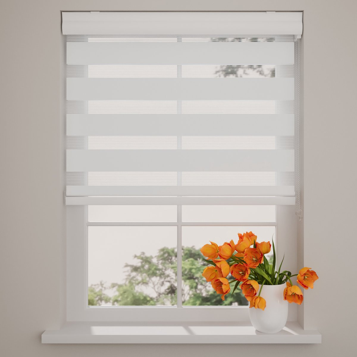 DTCH Duo Rolgordijn Splendid Lichtdoorlatend Wit 70 x 240 cm
