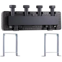Barberi Isolierter Verteiler mit integrierter hydraulischer Weiche - Wandhalterungen - komplett mit beweglichen Überwurfmuttern für den Anschluss der