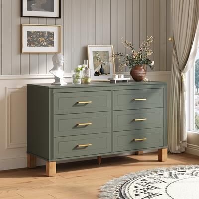 Lesly 6-Drawer Double Dresser Modern Storage Cabinet