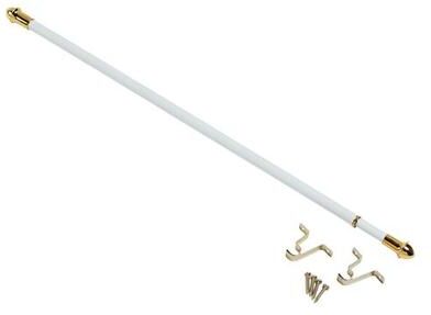 Achim Importing Co Inc "Fantasia Cafe Curtain Rod Set, 48"" to 86"", White"