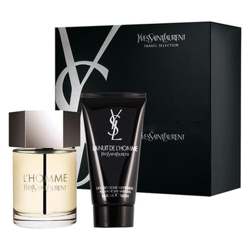 Yves Saint Laurent Lhomme von für Männer 2 Stück Geschenk-Set 3.3oz EDT Spray 1.6oz (Parfum Set) (LAB-LHOM6-A)