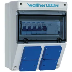 Walther Werke WAL 6920004 Steckdosen-Kombination CEEtyp, Elektronikzubehör + Gehäuse, Grau