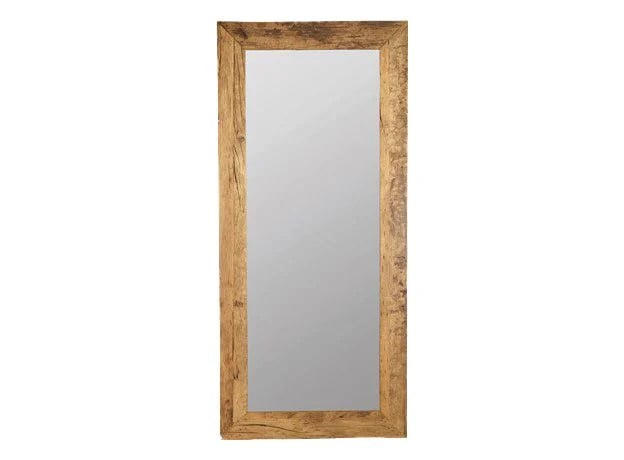 House Doctor Pure wandspiegel in beige en bruin met houten en keramische details
