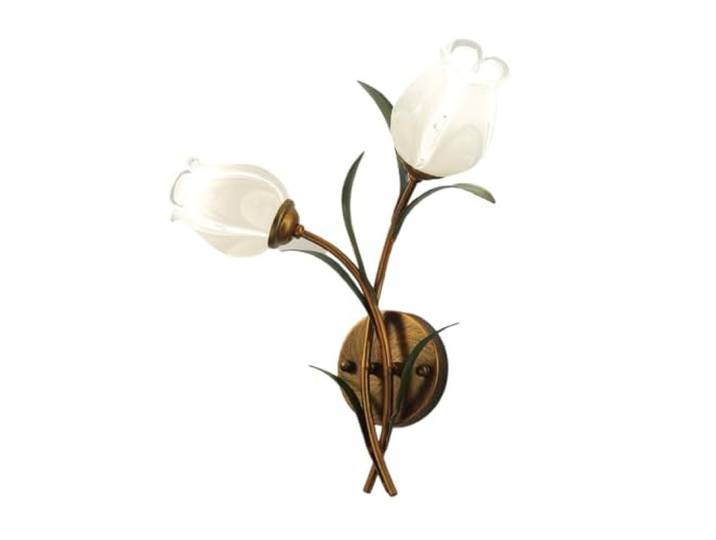 Vintage-Wandleuchte mit Tulpen-Milchglasblume, antike rustikale goldene Flur-Wandleuchte, Mid-Century-Bauernhaus-Wandlampe for Schlafzimmer, Wohnzimmer, Badezimmer, Nachttisch, Restaurant(2 Light)